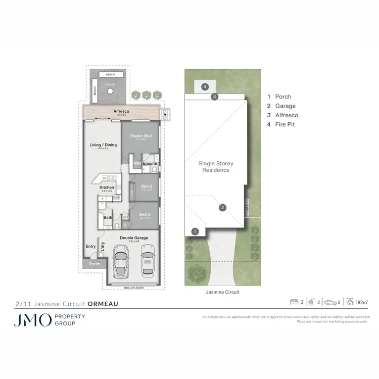 Floorplan of Homely semi-detached listing, 2/11 Jasmine Circuit, Ormeau QLD 4208