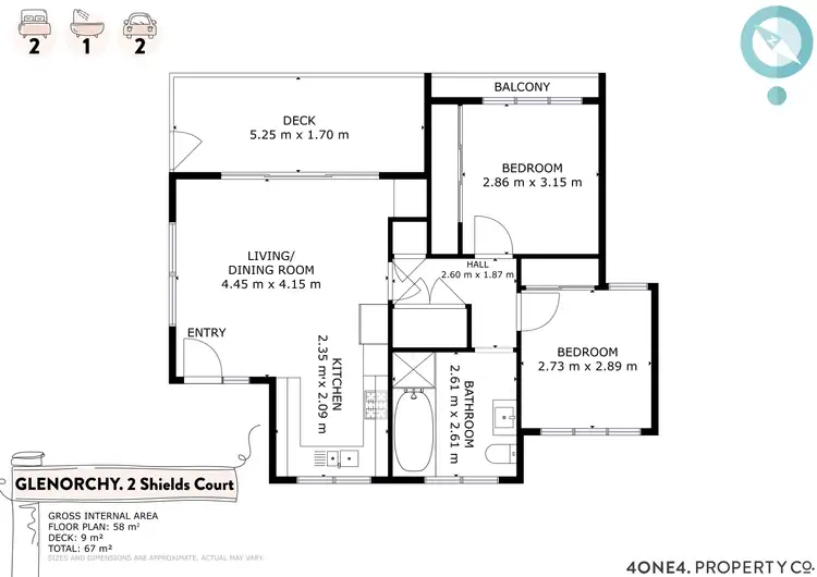 Floorplan of Homely house listing, 2 Shields Court, Glenorchy TAS 7010