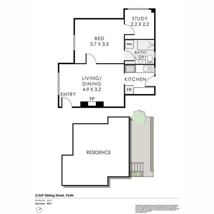 Floorplan of Homely apartment listing, 3/269 Stirling Street, Perth WA 6000
