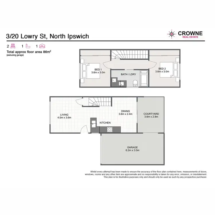 Floorplan of Homely townhouse listing, 3/20 Lowry Street, North Ipswich QLD 4305
