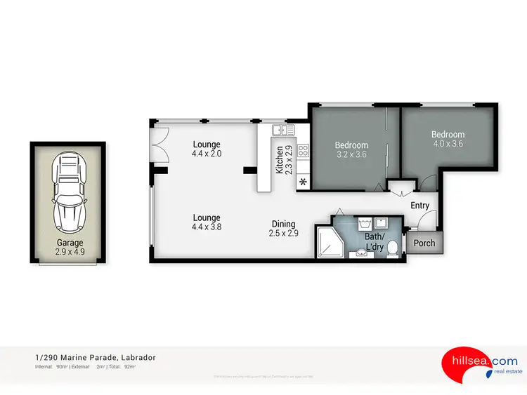 Floorplan of Homely unit listing, 1/290 Marine Parade, Labrador QLD 4215