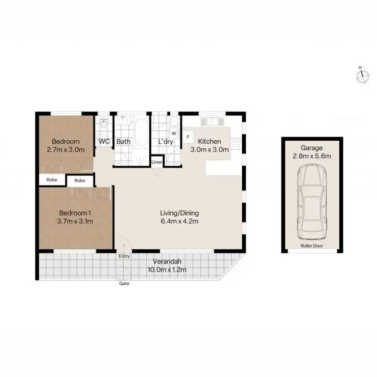 Floorplan of Homely unit listing, 1/24 Recreation Street, Tweed Heads NSW 2485