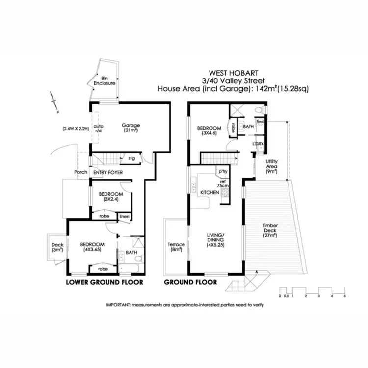 Floorplan of Homely unit listing, 3/40 Valley Street, West Hobart TAS 7000
