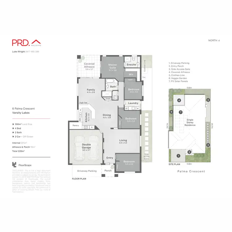 Floorplan of Homely house listing, 6 Palma Crescent, Varsity Lakes QLD 4227