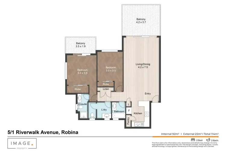 Floorplan of Homely unit listing, 5/1 Riverwalk Avenue, Robina QLD 4226