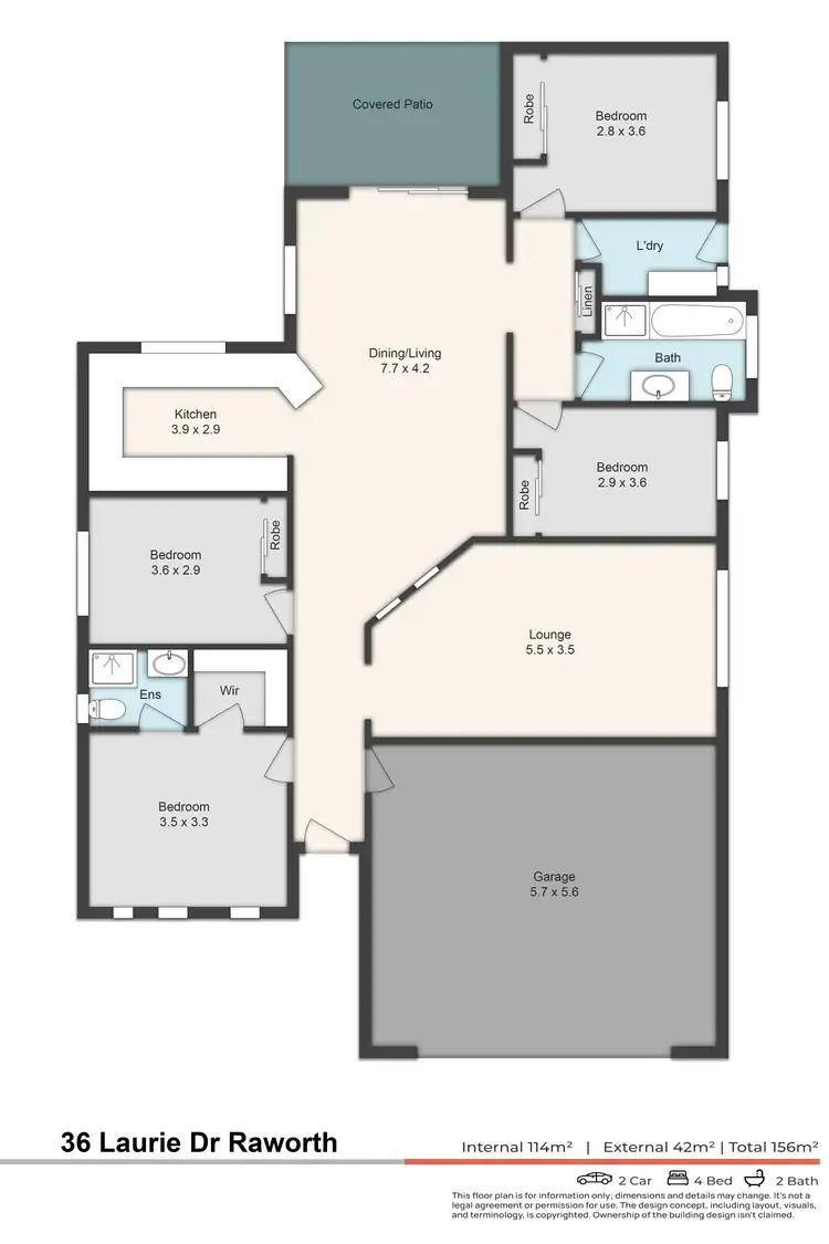 Floorplan of Homely house listing, 36 Laurie Drive, Raworth NSW 2321