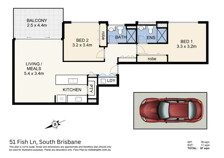 Floorplan of Homely apartment listing, 2192/51 Fish Lane, South Brisbane QLD 4101