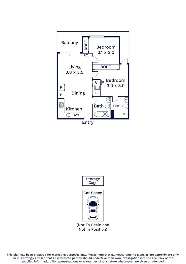 Floorplan of Homely apartment listing, 7G/71 Henry Street, Kensington VIC 3031