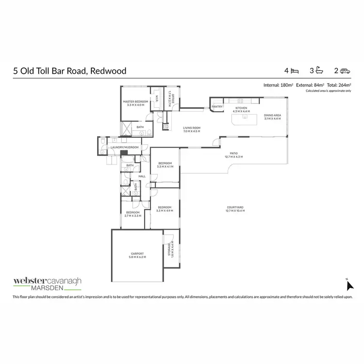 Floorplan of Homely house listing, 5 Old Toll Bar Road, Redwood QLD 4350