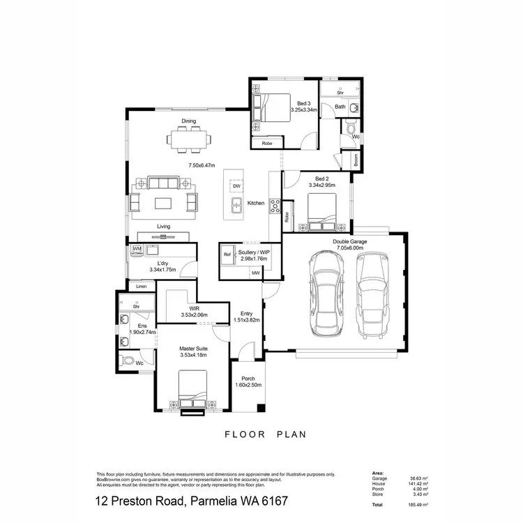 Floorplan of Homely house listing, 12 Preston Road, Parmelia WA 6167