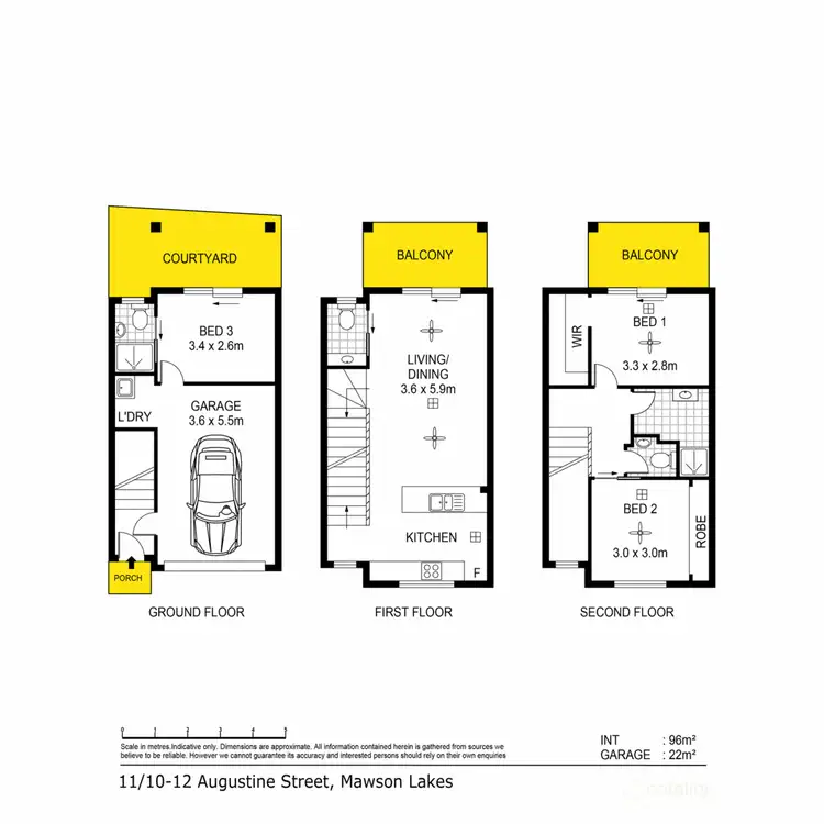 Floorplan of Homely townhouse listing, 11/10-12 Augustine Street, Mawson Lakes SA 5095