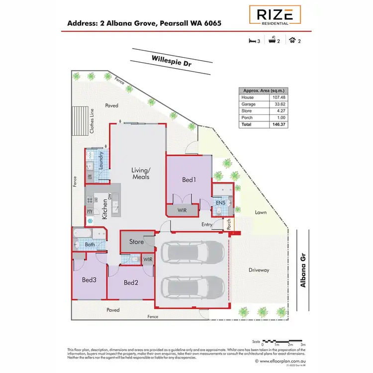 Floorplan of Homely house listing, 2 Albana Grove, Pearsall WA 6065