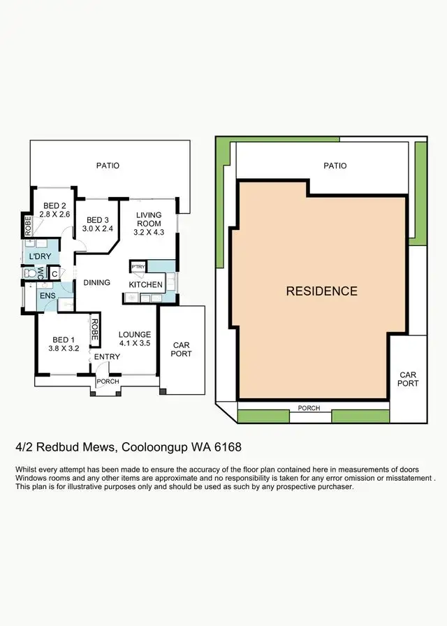 Floorplan of Homely unit listing, 4/2 Redbud Mews, Cooloongup WA 6168