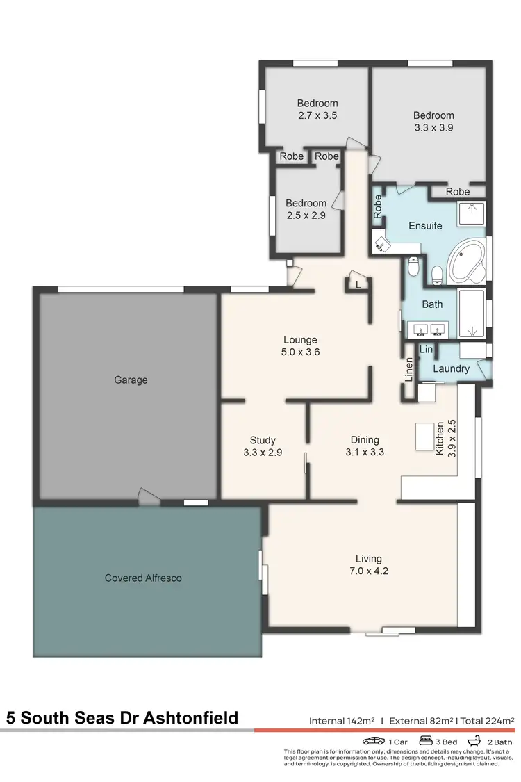 Floorplan of Homely house listing, 5 South Seas Drive, Ashtonfield NSW 2323