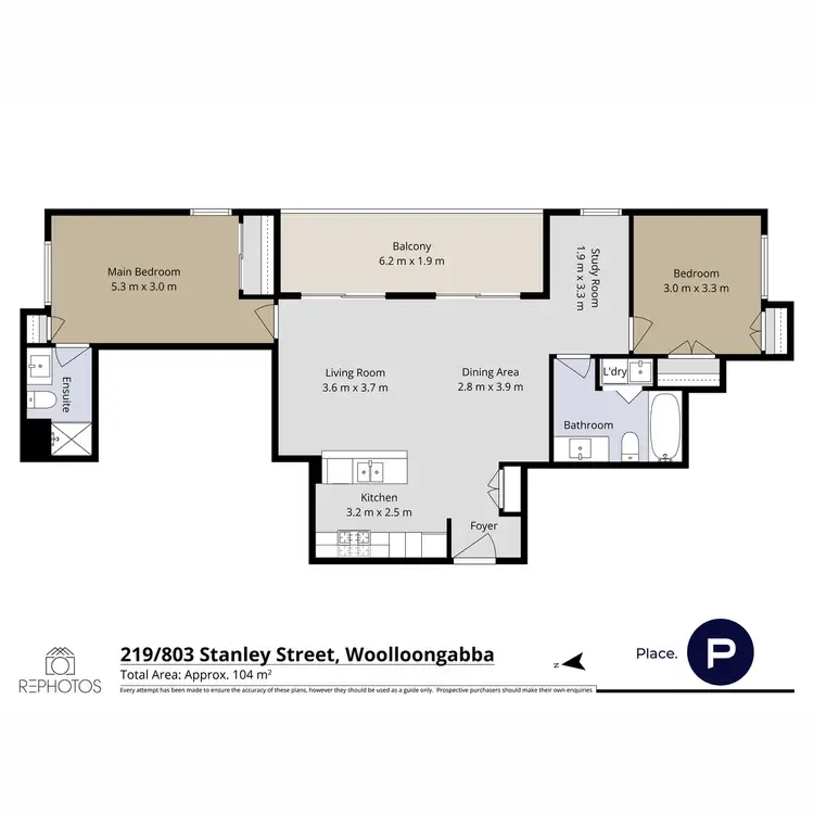 Floorplan of Homely unit listing, 219/803 Stanley Street, Woolloongabba QLD 4102