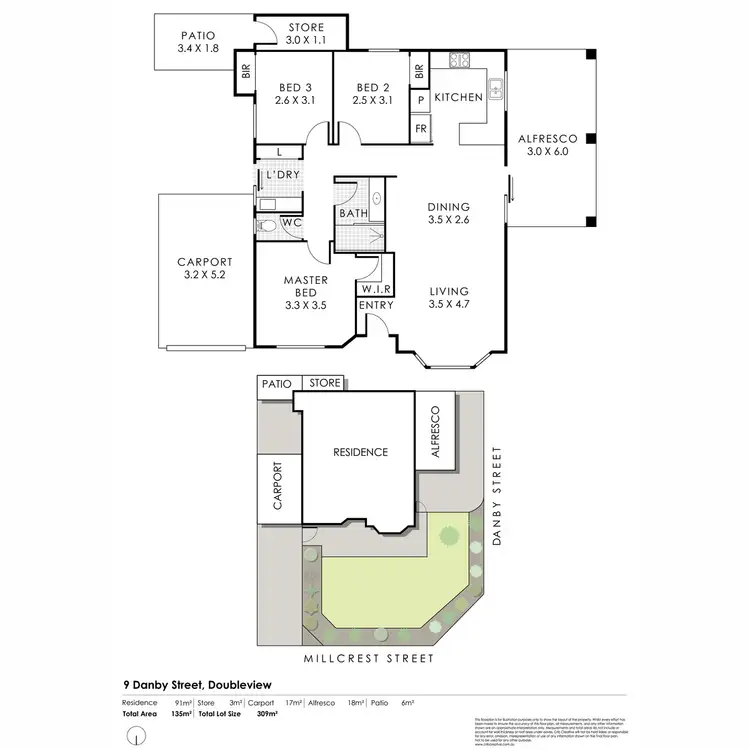Floorplan of Homely villa listing, 9 DANBY Street, Doubleview WA 6018