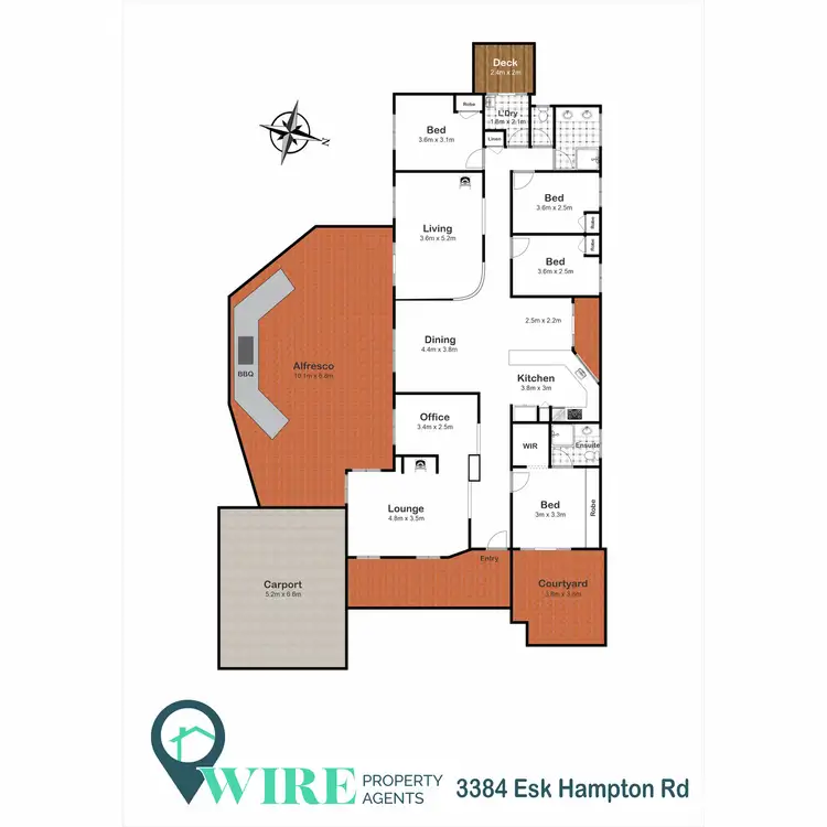 Floorplan of Homely rural property listing, 3384 Esk-Hampton Road, Ravensbourne QLD 4352