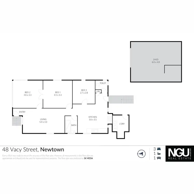 Floorplan of Homely house listing, 48 Vacy Street, Newtown QLD 4350