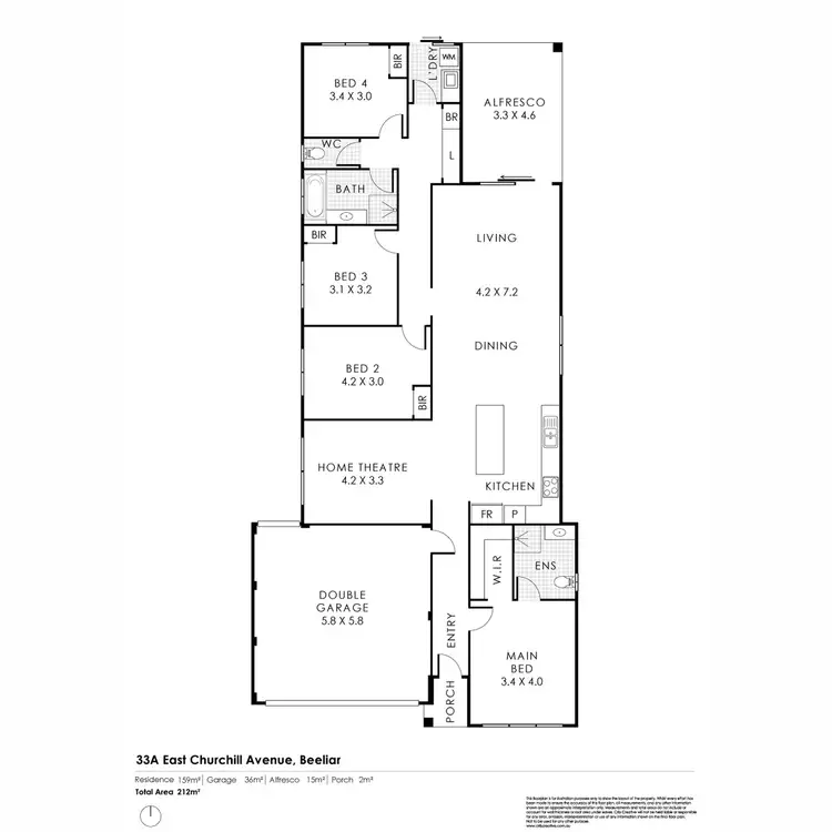 Floorplan of Homely house listing, 33A East Churchill Avenue, Beeliar WA 6164