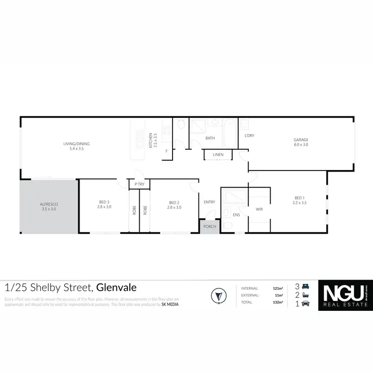 Floorplan of Homely unit listing, 1/25 Shelby Street, Glenvale QLD 4350