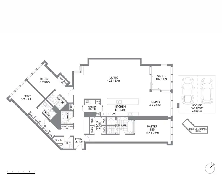 Floorplan of Homely apartment listing, 2 Watermans Quay, Barangaroo NSW 2000