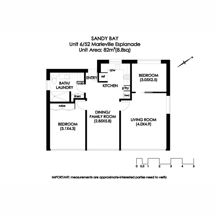 Floorplan of Homely apartment listing, 6/52 Marieville Esplanade, Sandy Bay TAS 7005