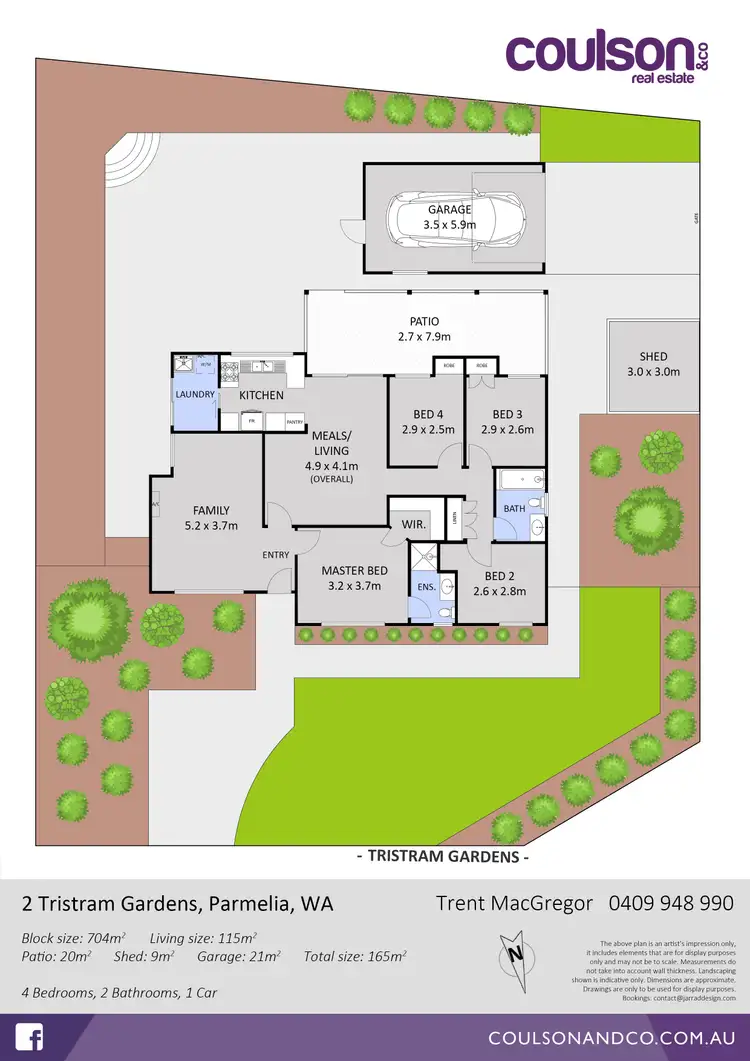 Floorplan of Homely house listing, 2 Tristram Gardens, Parmelia WA 6167
