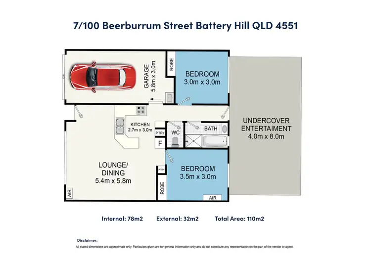 Floorplan of Homely villa listing, 7/100 Beerburrum Street, Battery Hill QLD 4551