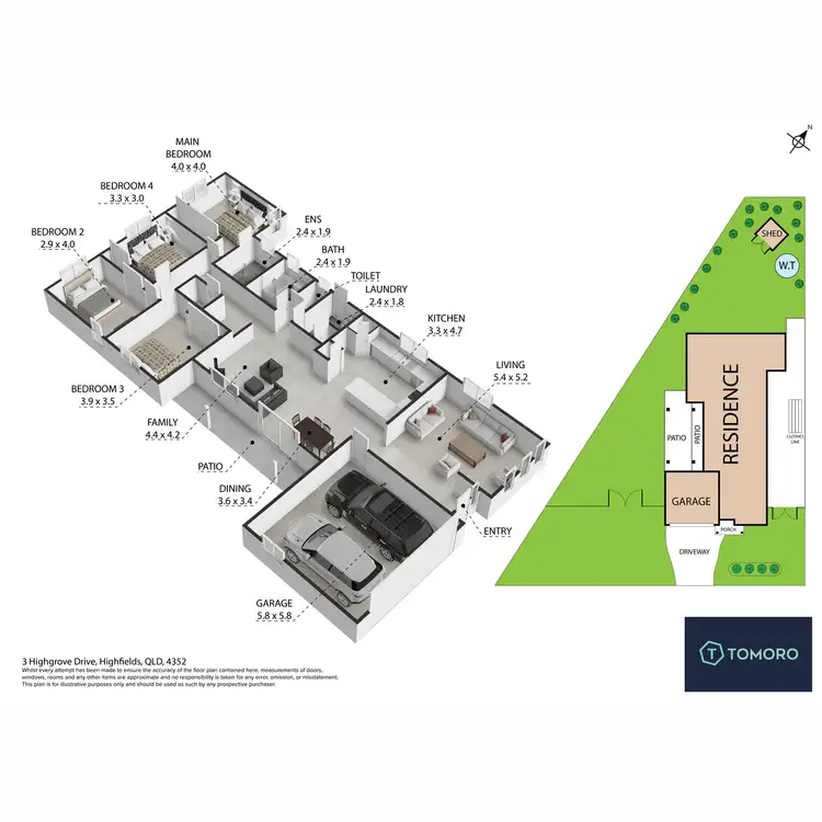 Floorplan of Homely house listing, 3 Highgrove Drive, Highfields QLD 4352