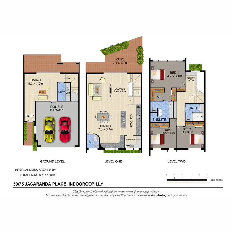 Floorplan of Homely townhouse listing, 50/75 Jacaranda Place, Indooroopilly QLD 4068