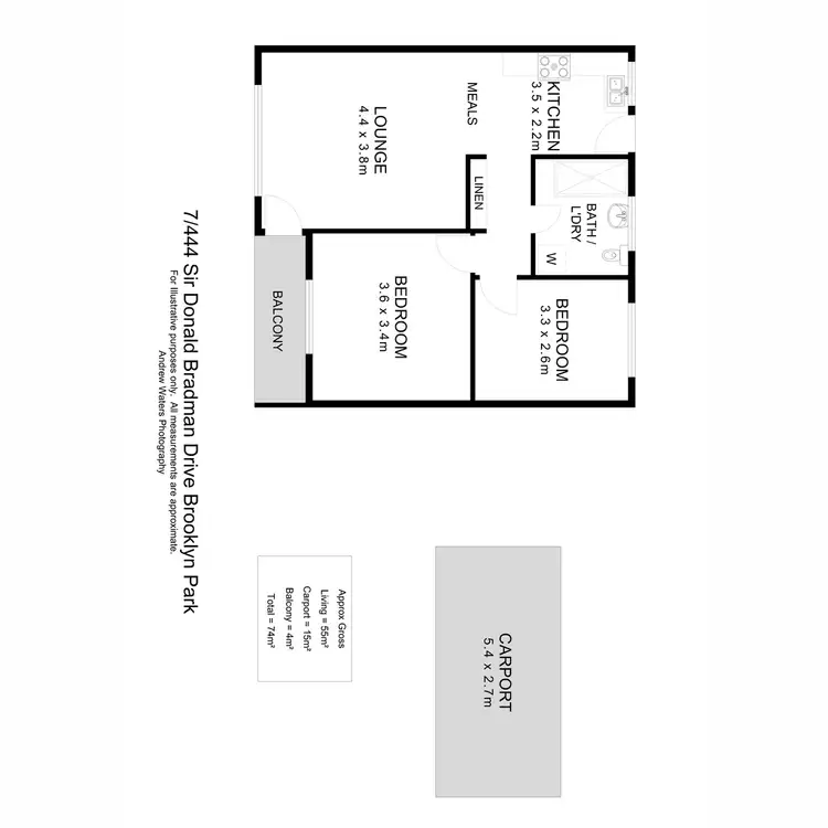 Floorplan of Homely unit listing, 7/444 Sir Donald Bradman Drive, Brooklyn Park SA 5032