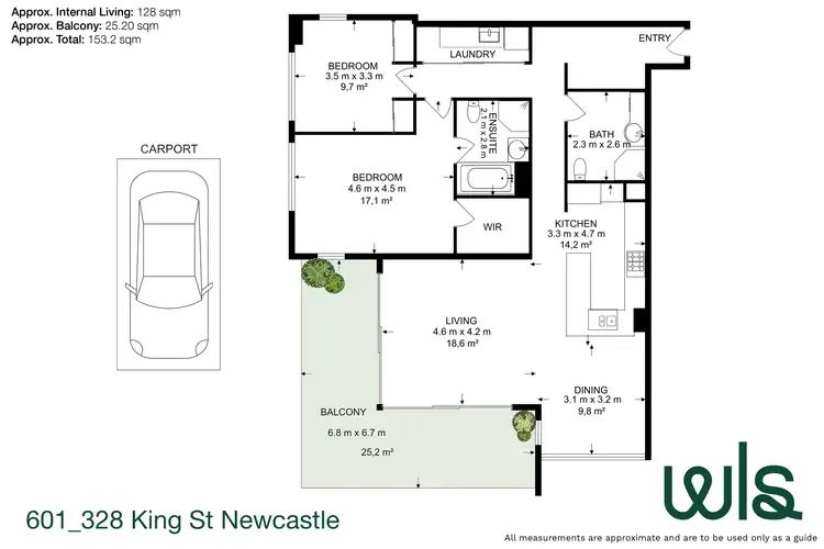 Floorplan of Homely unit listing, 601/328 King Street, Newcastle NSW 2300