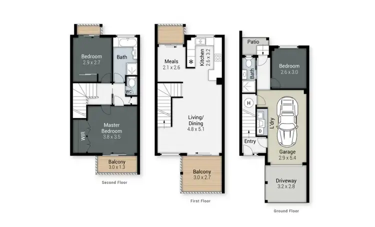Floorplan of Homely townhouse listing, 16/7 Bowden Court, Nerang QLD 4211