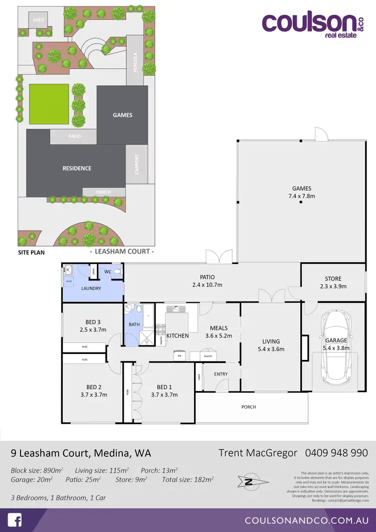 Floorplan of Homely house listing, 9 Leasham Court, Medina WA 6167