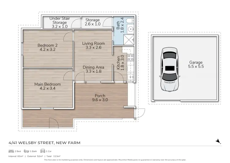 Floorplan of Homely apartment listing, 4/41 Welsby Street, New Farm QLD 4005