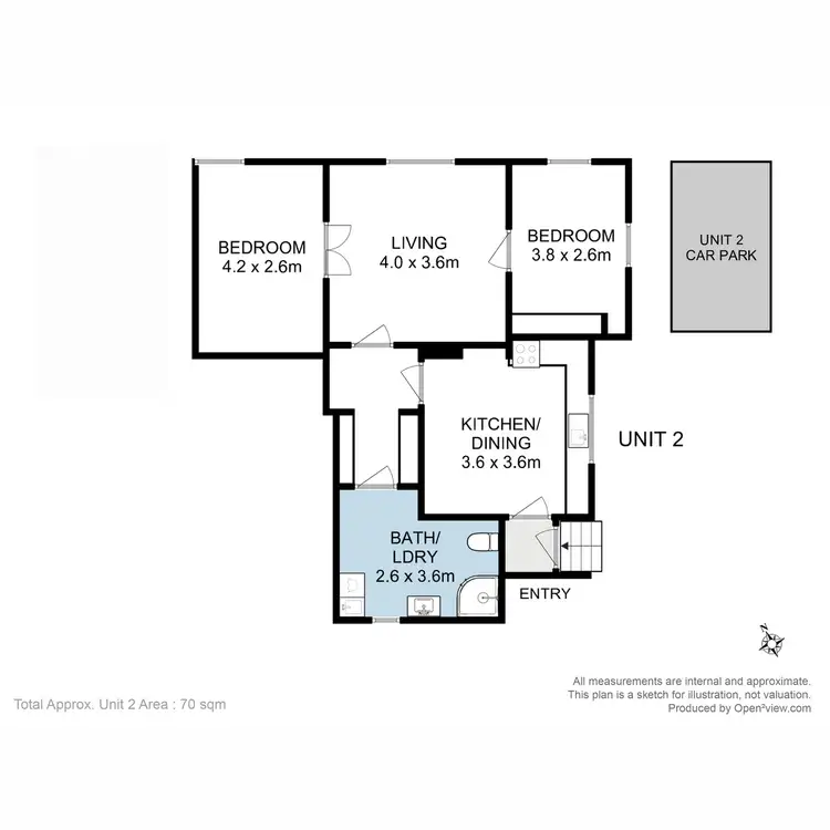 Floorplan of Homely unit listing, 2/67 Giblin Street, Lenah Valley TAS 7008