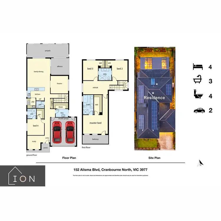 Floorplan of Homely house listing, 152 Alisma Boulevard, Cranbourne North VIC 3977
