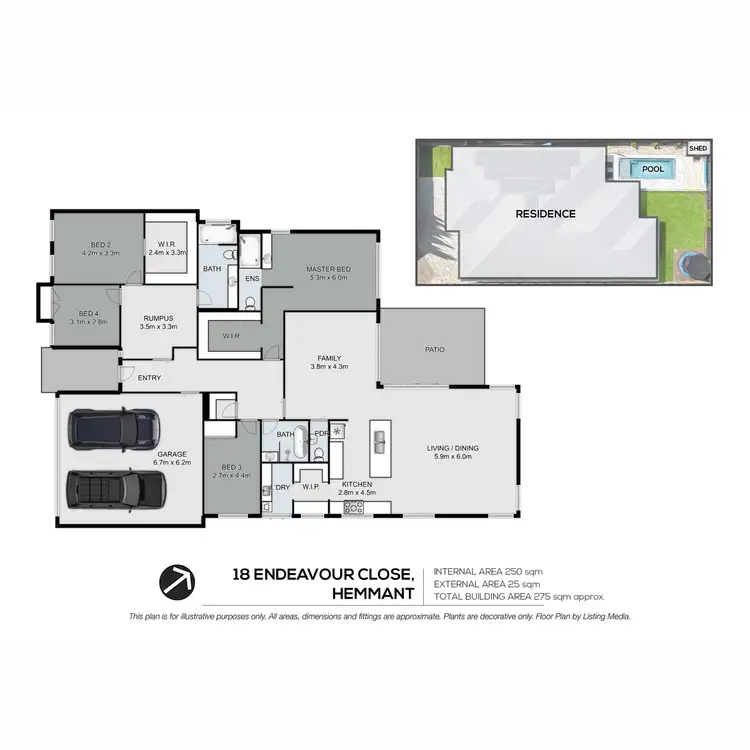 Floorplan of Homely house listing, 18 Endeavour Close, Hemmant QLD 4174