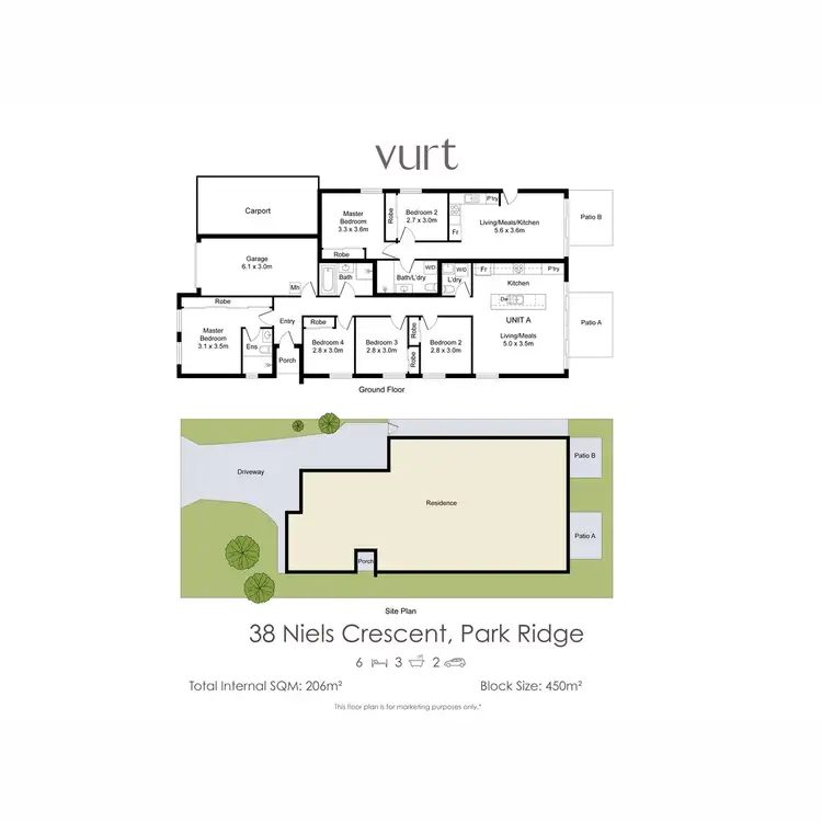 Floorplan of Homely semi-detached listing, 38A & 38B Niels Crescent, Park Ridge QLD 4125