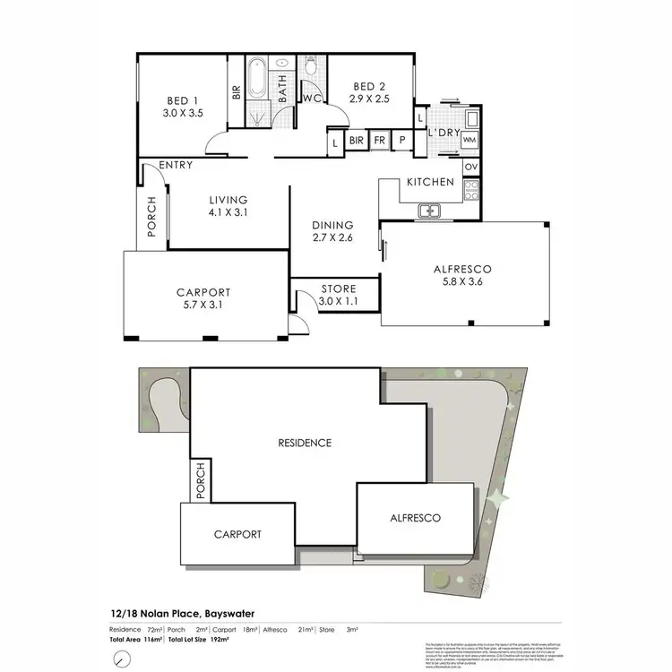 Floorplan of Homely villa listing, 12/18 Nolan Place, Bayswater WA 6053