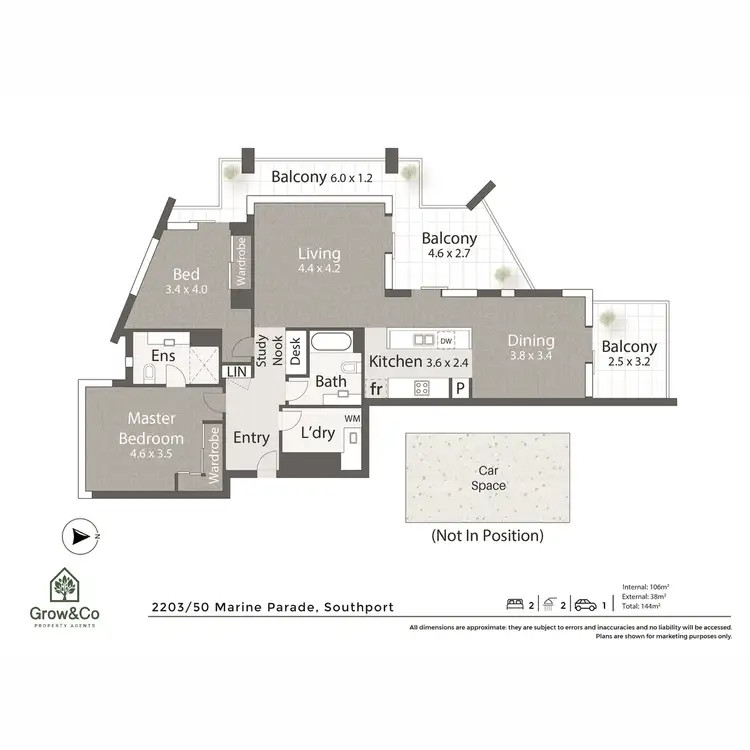 Floorplan of Homely apartment listing, 2203/50 Marine Parade, Southport QLD 4215