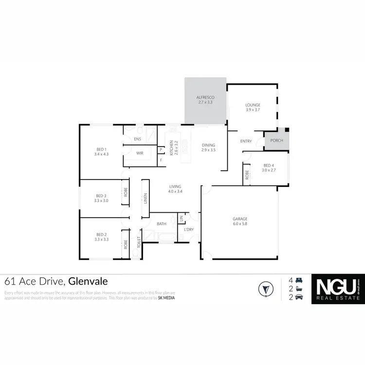 Floorplan of Homely house listing, 61 Ace Drive, Glenvale QLD 4350