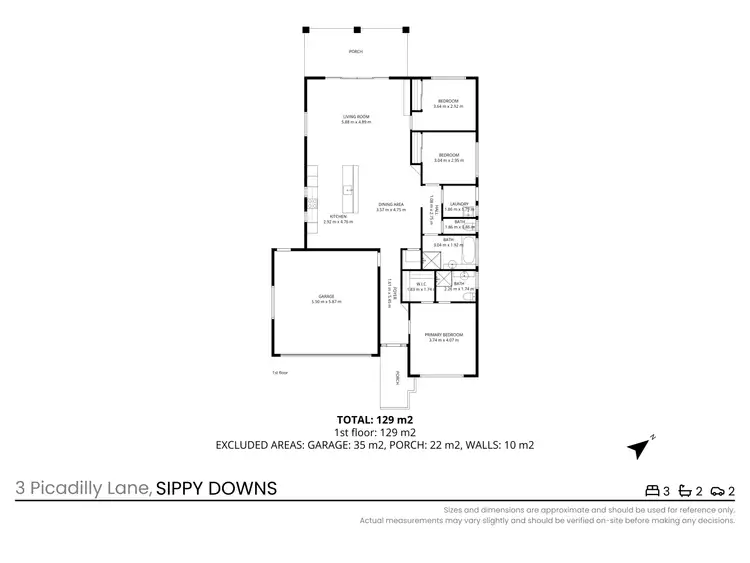 Floorplan of Homely house listing, 3 Picadilly Lane, Sippy Downs QLD 4556