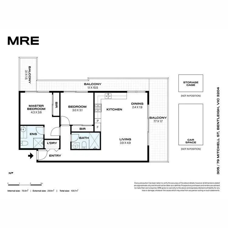 Floorplan of Homely apartment listing, 305/79 Mitchell Street, Bentleigh VIC 3204