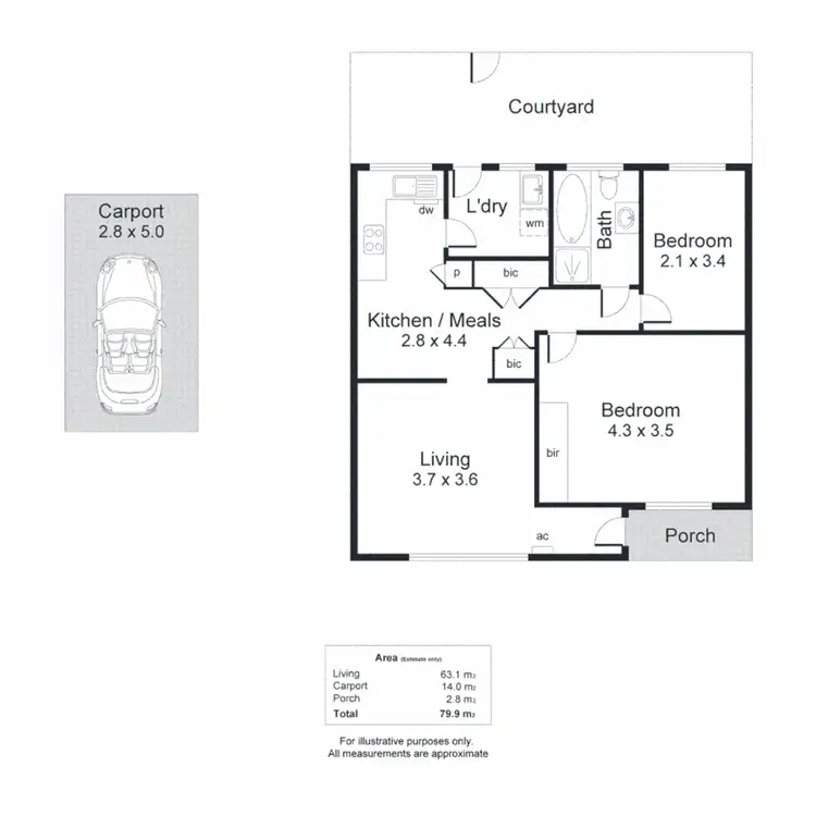 Floorplan of Homely unit listing, 2/32 Hereford Avenue, Trinity Gardens SA 5068