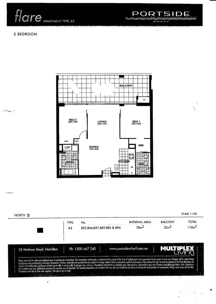 Floorplan of Homely apartment listing, 832/43 Hercules Street, Hamilton QLD 4007