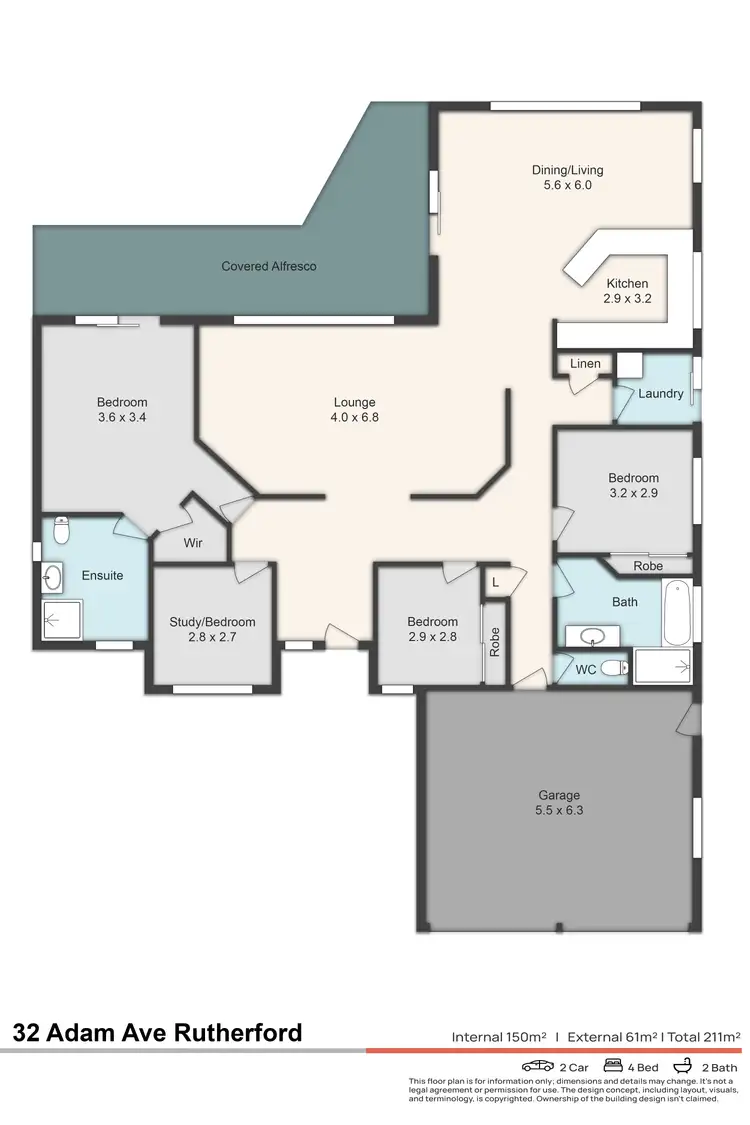 Floorplan of Homely house listing, 32 Adam Avenue, Rutherford NSW 2320