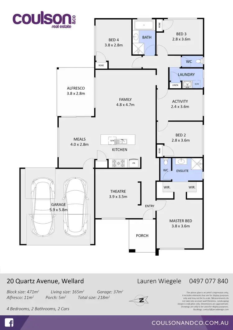 Floorplan of Homely house listing, 20 Quartz Avenue, Wellard WA 6170