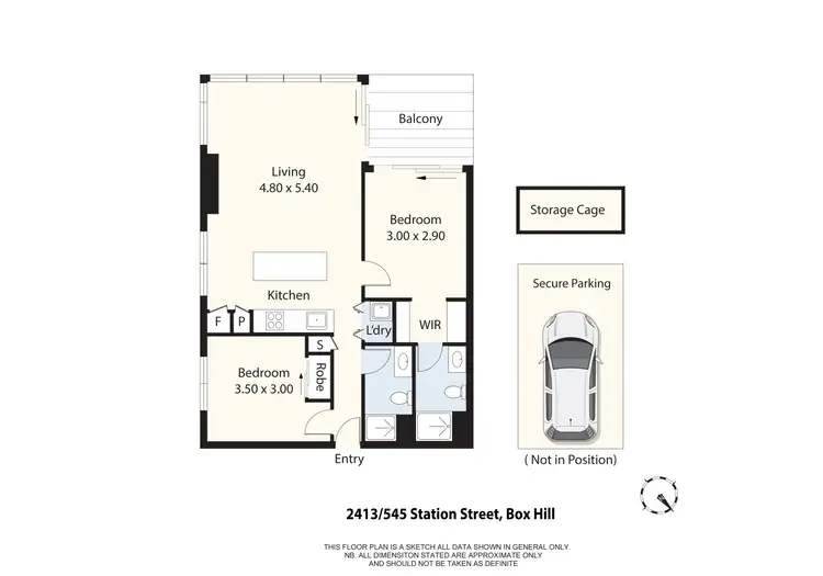 Floorplan of Homely apartment listing, 2413/545 Station Street, Box Hill VIC 3128