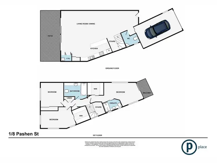 Floorplan of Homely townhouse listing, 1/8 Pashen Street, Morningside QLD 4170